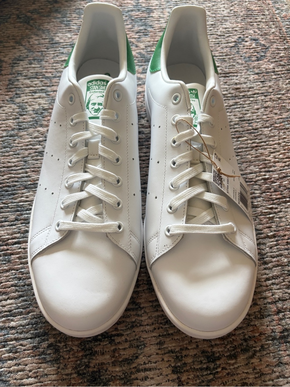 ADIDAS Men’s Stan Smith Sneakers with Green Heel Tab -size 14 US - Picture 3 of 6